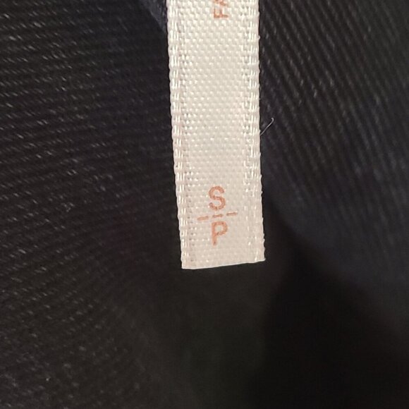 Free People Denim Jacket Layered Knit Hooded Dark Washed Women's Size Small - Picture 11 of 11